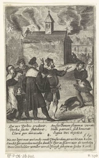 Church where the Host is kept burns down but the Host remains unharmed