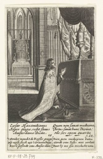 Emperor Maximilian I prays before the Holy Sacrament