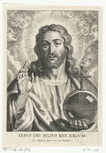 Christ as Salvator Mundi with cherubim