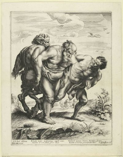 Satyrs supporting a drunken Silenus