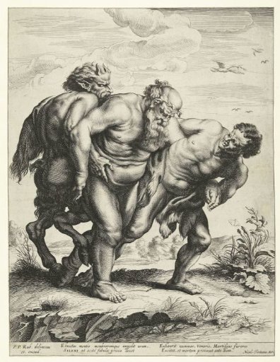 Satyrs supporting a drunken Silenus