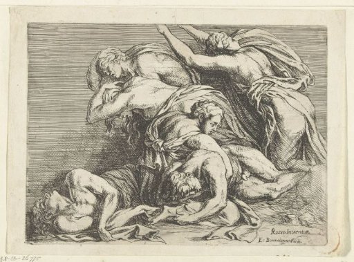 Group of recumbent and kneeling figures