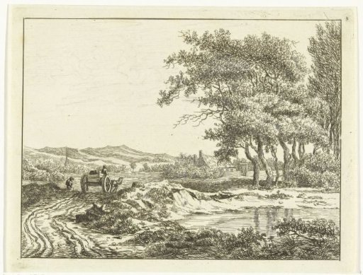 Cart on a country road near the dunes