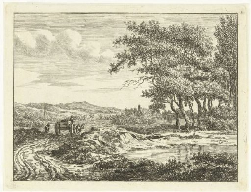 Cart on a country road near the dunes