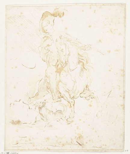 Horseman with dog