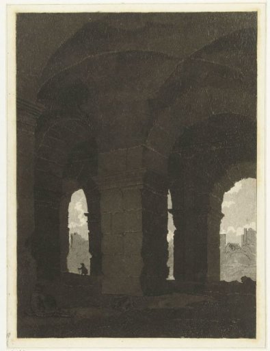 Under the arches of the Colosseum