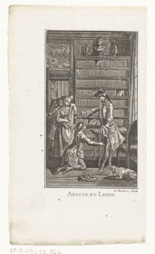 Lubin kneeling before his father