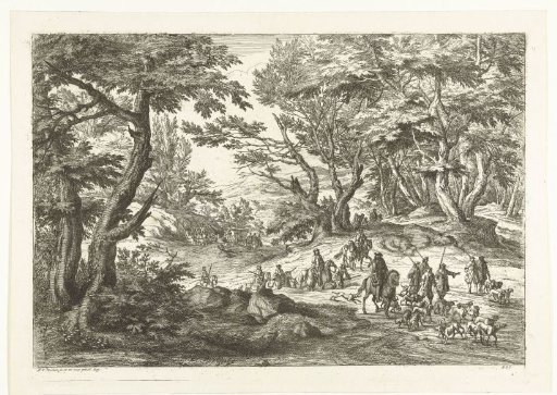 Landscape with a hunting party