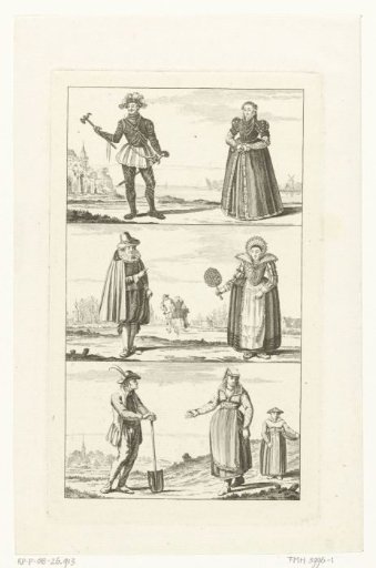 Three landscapes with men and women in Dutch costumes, ca. 1775