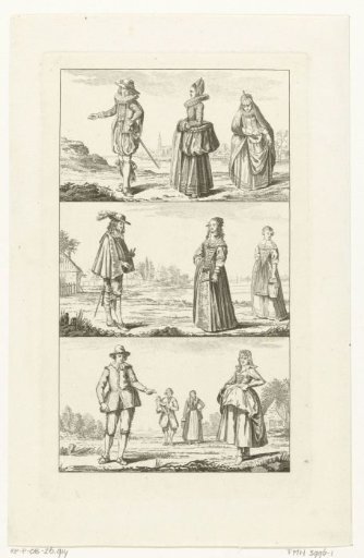 Three landscapes with men and women in Dutch costumes, ca. 1775