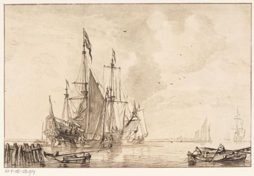 Harbour with ships at Hoorn
