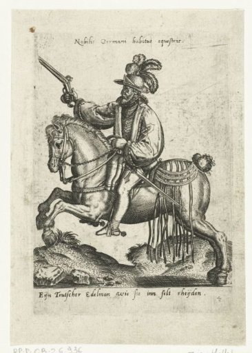 German rider with pistol