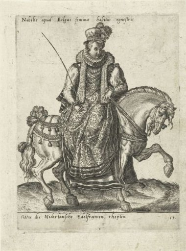 Dutch noblewoman on horseback
