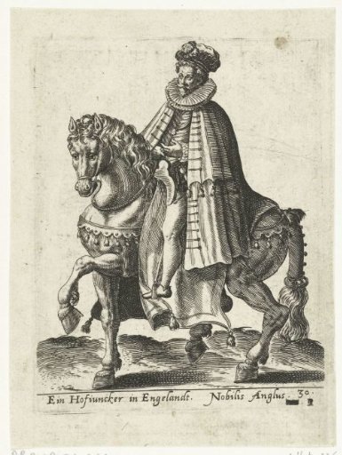 English court squire on horseback