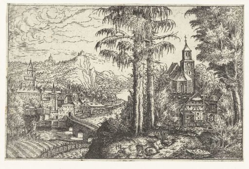 Landscape with a Church on a Hill and a View of a City