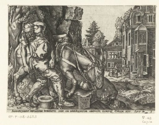 The Good Samaritan Laying the Wounded Man on His Donkey