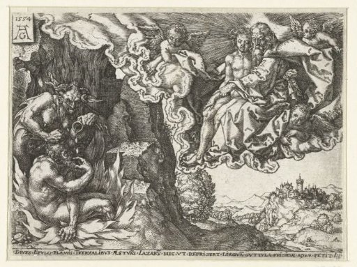 The Rich Man in Hell Sees Abraham with Lazarus