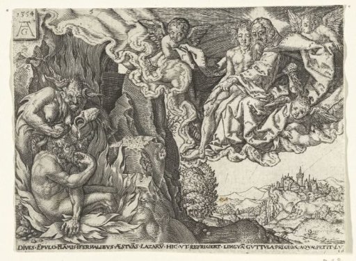 The Rich Man in Hell Sees Abraham with Lazarus