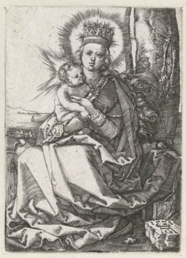 Madonna and Child Sitting at the Foot of a Tree