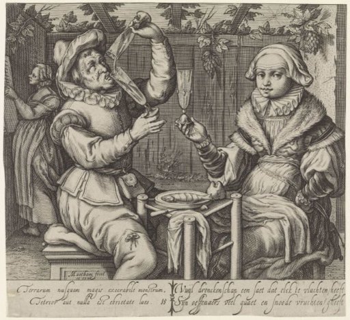 Couple Drinking in a Tavern Garden