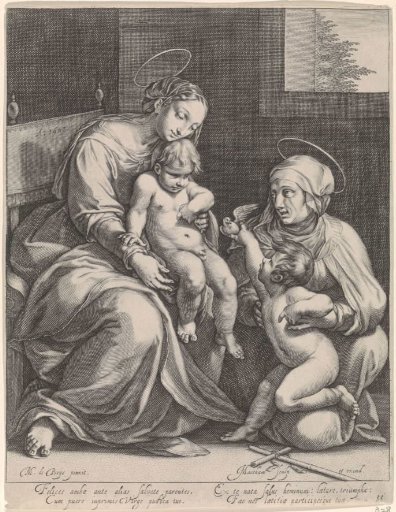 Maria met Christuskind en Elisabet met de kleine Johannes