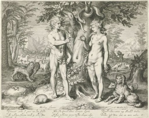 Adam and Eve in paradise