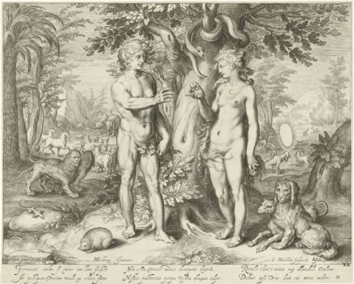 Adam and Eve in paradise