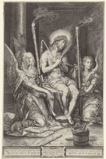 Christ on the cold stone between two angels