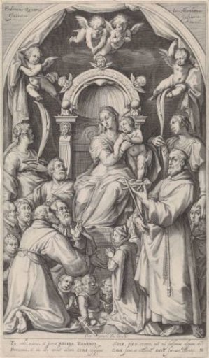 The Virgin Enthroned surrounded by saints and donors