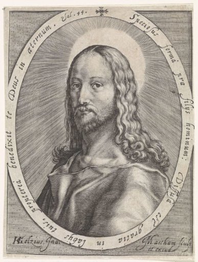 Bust of Christ, in oval