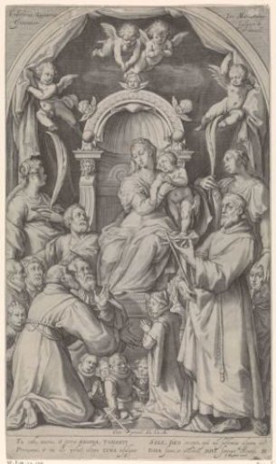 The Virgin Enthroned surrounded by saints and donors