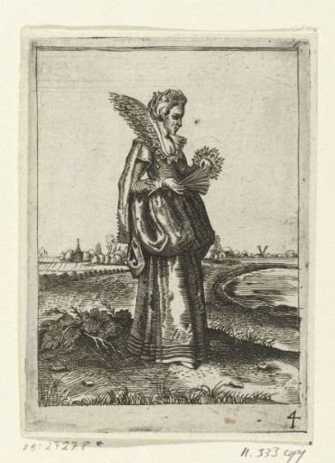 Elegant lady, opening her fan