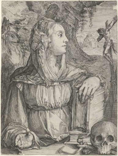 Penitent Mary Magdalene, in Profile