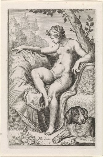 Nymph with a dog