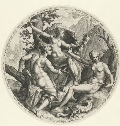 Three Fates in a landscape