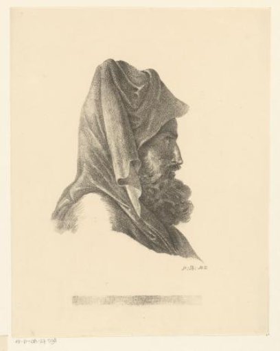 Portrait of an unknown man with headscarf