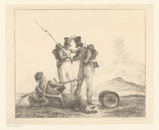 Three Soldiers on the Battlefield
