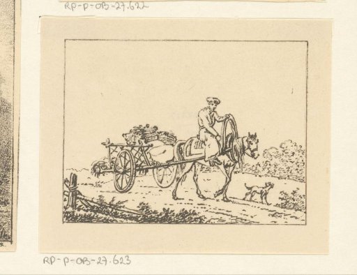 Horse Pulling a Cart with Rider