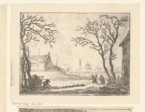 Winter Landscape with Houses and Figures