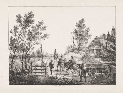 Soldiers with a Cart for Corpses on a Country Road