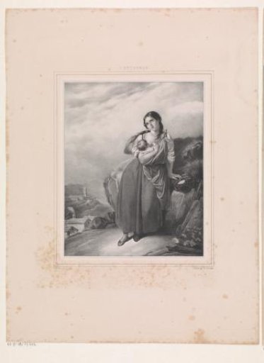 Mother with child in a landscape