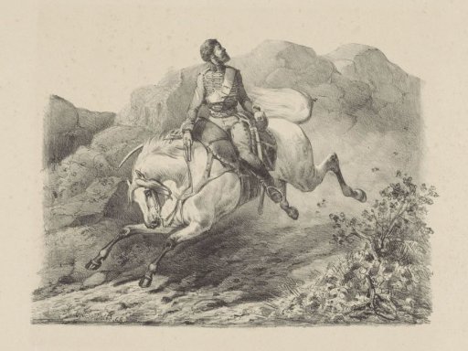 Fleeing soldier on horseback