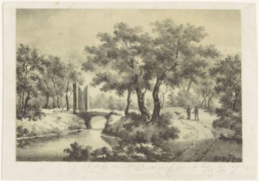 Landscape with bridge and gate