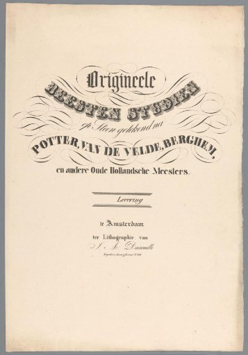 Cover for Original Animal Studies on Stone Drawn after Potter, Van de Velde, Berghem, and other Old Dutch Masters