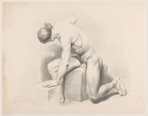 Seated nude man