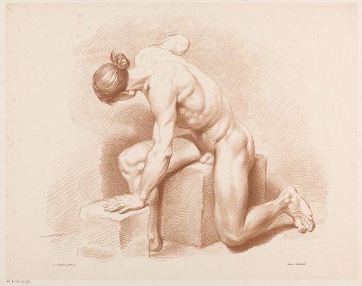 Seated nude man