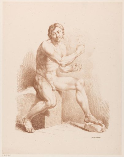 Seated nude man