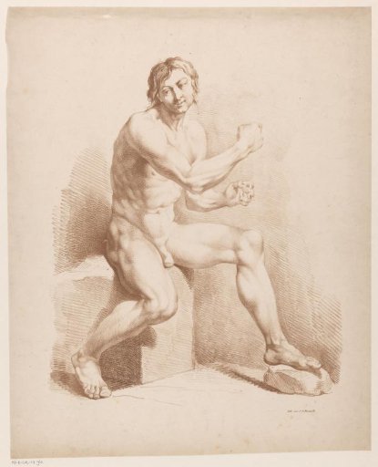 Seated nude man