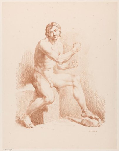 Seated nude man