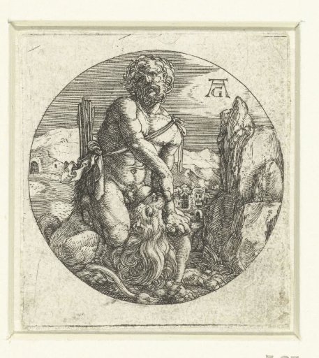Hercules in combat with the Nemean lion